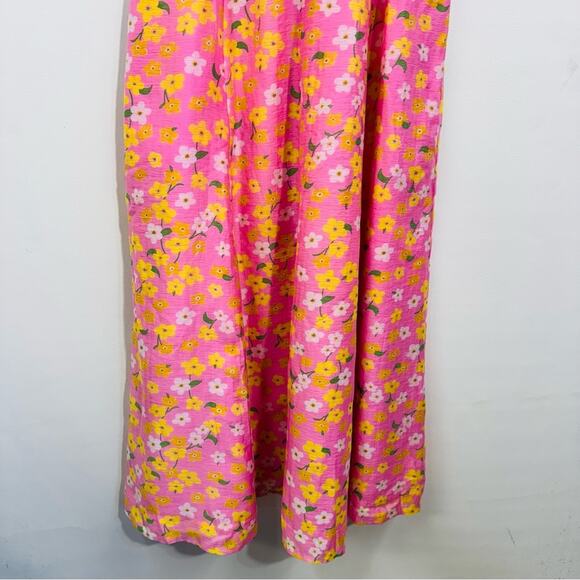 On 34th Womens Sunray Dress Pink Yellow Floral Print Maxi Size S New - Picture 3 of 14